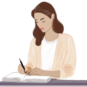 Moteris rašanti dienoraštį – Meilės sau dėžutė, rašymo terapija ir savirefleksija